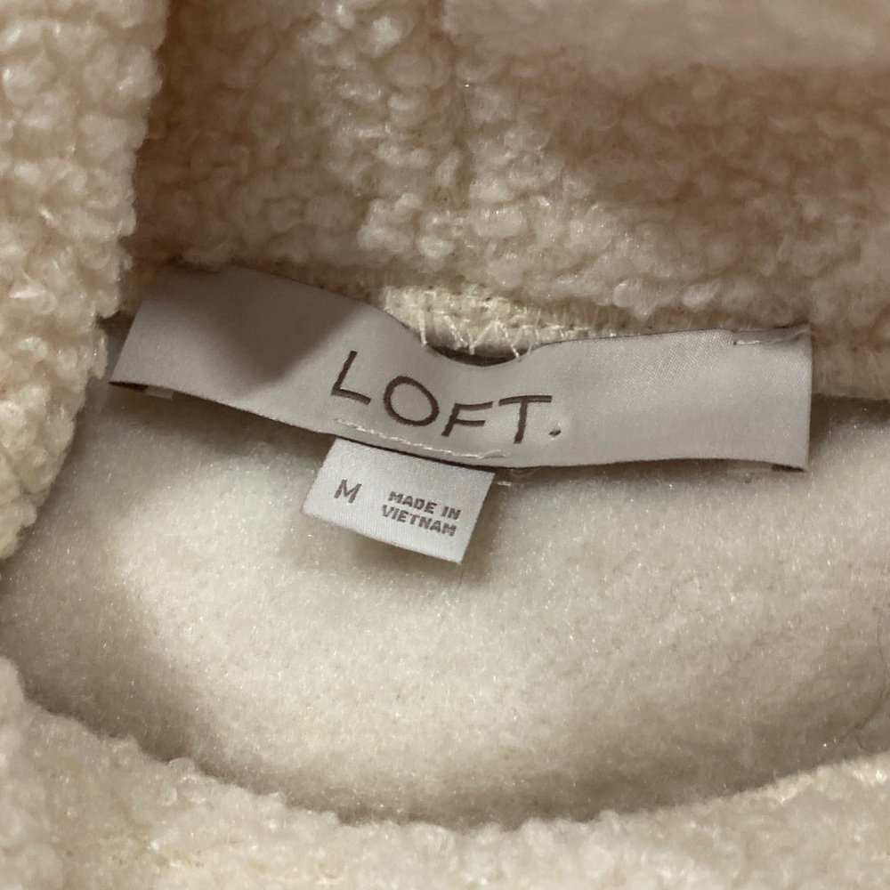LOFT Cream Sweater with Pink and Black Pattern - Picture 7 of 11